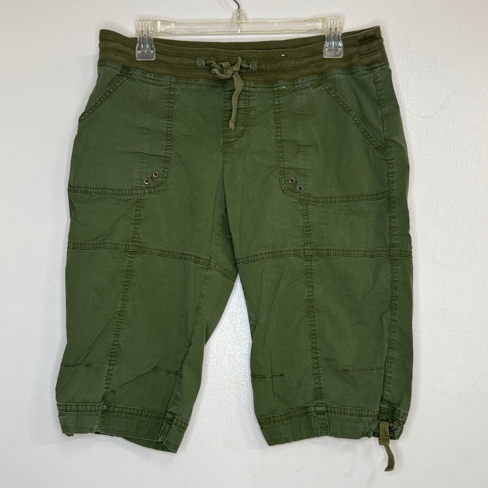 Old Navy Coast to Coast Mens Green Cargo Shorts Stretch Knit Waist Size M